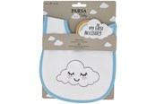Akcesoria dla niemowlat - Parsa Baby Śliniak z chmurką. 3-6 miesięcy - Niebieski - P00002000