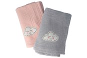 Akcesoria dla niemowlat - Parsa Baby 2 pieluszki wielorazowe – niebieska i różowa - P00004960