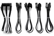 Kabel zasilajacy (wewnetrzny) - DUTZO Sleeved strumień kabel przedłużający kit (v2) - Czarno / Biały - DSC-PCEV230CMBW