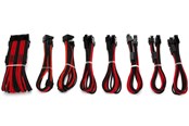 Kabel zasilający (wewnętrzny) - DUTZO Sleeved strumień kabel przedłużający Pro kit - Czarno / Zerwony - DSC-PCEP30CMBR