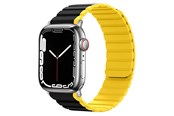 Smartwatch - akcesoria - Lippa Apple Watch Magnetic Silicone Strap 42/44/45/49 - Black / Yellow - LPAW115