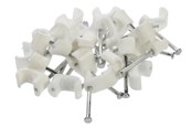 Zarządzanie kablami - Nordic Quality Cable clip flat 6x10mm White 25 pcs. - 222796