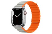 Smartwatch - akcesoria - Lippa Apple Watch Magnetic Silicone Strap 38/40/41 - Grey/Orange - LPAW078