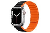 Smartwatch - akcesoria - Lippa Apple Watch Magnetic Silicone Strap 38/40/41 - Black/Orange - LPAW077