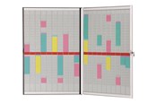 Konferencja i prezentacja - Nobo combo board: whiteboard card planner - 54 slots x 20 columns - double-sided - 1901361