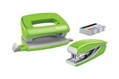 Akcesoria do biura - Leitz Zestaw zszywacz i dziurkacz metalowy mini  NeXXt WOW Zielony - 55612054
