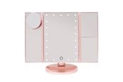 Lusterka kosmetyczne - UNIQ Hollywood trifold make up spejl - rose gold - 4777-2