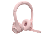 Słuchawki, zestaw słuchawkowy - Logitech Zone 300 Wireless Headset - Różowy - 981-001412