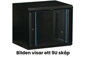Szafa rack - TOTEN 19? wall cabinet 6U 600 × 450 glass door black - WS64066001