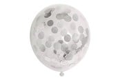 Zabawki - Globos Confetti Balloons Paper Confetti Metallic Silver 30cm 6pcs. - 1128004