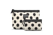 Lusterka kosmetyczne - Cimi A-Shaped 2-pcs Cosmetic Bag Set - Black and White - 5706402001632