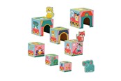 Zabawki dla niemowląt - SES Creative Tiny Talents Stacking Blocks Tower with Animal Figures - 13142