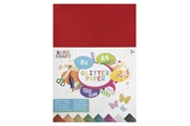 Artykuly Artystyczne & Rzemieslnicze - Creative Craft Group Glitter paper A4 150g 8 sheets ass. - CR0018/GE