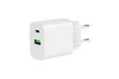 Telefon - Adapter i Ładowarka - Gembird Universal GaN USB charger QC 3.0 & PD 20 W 2-port - White - TA-UC-PDQC20-01-W