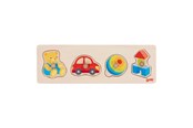 Zabawki dla niemowlat - Goki Wooden Stud Puzzle My Toys 4 pcs. - 57356