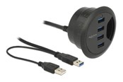 USB hub - DeLOCK In-Desk Hub USB hub - 4 - Czarny - 62868