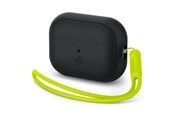 Telefon - Inne akcesoria - Spigen Case Silicone Fit Black + Strap Phantom Green - AirPods Pro (2nd Gen) - ACS05810
