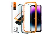 Telefon - szklo ochronne - Spigen tR Align Master 2 Pack - FC black - iPhone 14 Pro - AGL05216