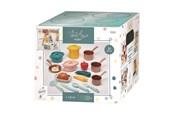 Zabawa w kuchnie i akcesoria - Ecoiffier Play Set Pans and Play Food with Cardboard Stove 20 pieces. - 1685