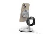 Telefon - Adapter i Ladowarka - Mobile Origin Qi2 PowerStand  3in1 with GAN adapter 35W - white/silver - PWSTQ2-31-WHT