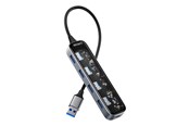 USB hub - Deltaco Transparent USB-A hub 5 Gbps 4x USB-A USB hub - 4 - Przejrzyste - UH-736