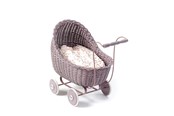 Lalka, mis i akcesoria - Smallstuff Doll Carriage - Powder - 51001-10