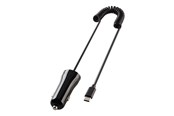 Telefon - Adapter i Ladowarka - Vivanco Car Charger USB-C 2.4A with 1m spiral cable Black - 4008928627855