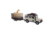 Samochody i pojazdy - Kids Globe Die-cast Land Rover with Giraffe trailer 29cm - 521723