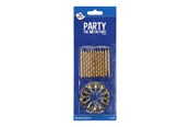 Zabawki - Haza Witbaard Cake Candles with Holders Gold 12pcs. - 403023