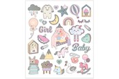 Kreatywne gry - Creativ Company Stickers Baby Girl 1 Sheet - 28884