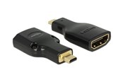 Kabel wyswietlacza - DeLOCK Adapter High Speed HDMI with Ethernet – HDMI Micro-D male > HDMI-A female 4K black - 65664