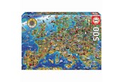 Puzzle - Educa 500 Pieces Crazy European Map Puzzle - 80-17962