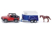 Samochody i pojazdy - SIKU Jeep With Horse Trailer - 313-1651