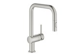 Baterie i armatura - Grohe Minta Kitchen faucet with pull-out U-spout Supersteel - 32322DC2