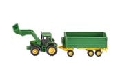 Samochody i pojazdy - SIKU 1:87 John Deere With Front Loader And Trailer - S-1843