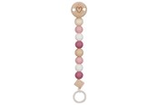 Zabawki dla niemowlat - Goki Wooden Pacifier Chain Heart Pink - 65240
