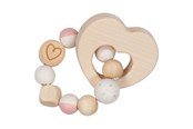 Zabawki dla niemowlat - Goki Wooden Gripping Ring Heart - 65219