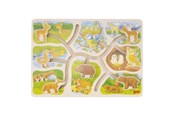 Puzzle - Goki Wooden Sliding Puzzle Who Belongs to Who 8 pcs. Drewniany - 57749