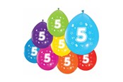 Zabawki - Globos Balloons 2-sided Printed Number 5 8 pcs. - 512005