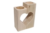 Artykuly Artystyczne & Rzemieslnicze - Playwood Tea light holder Heart Motif Beechwood 2 pcs. - sl204G