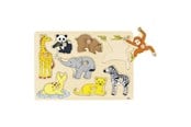 Puzzle - Goki Wooden Stud Puzzle Wild Young Animals 8 pcs. Drewniany - 57906