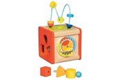 Zabawki dla niemowlat - Goki Wooden Activity Cube Beatbox and Motor Skills Spiral - 59966