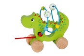 Zabawki dla niemowlat - Goki Wooden Pull Animal Dragon with Locomotor Spiral - 59975