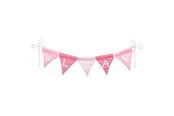 Zabawki - Goki Fabric Bunting Make Pink with 10 Flags and Alphabet Characters - 60676