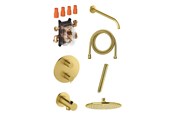 Prysznic i akcesoria do montazu - Damixa Silhouet HS1 complete installation for shower brushed brass - 571877900