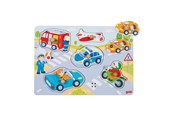 Puzzle - Goki Wooden Stud Puzzle Vehicles with Sound 6 pcs. Drewniany - 57399