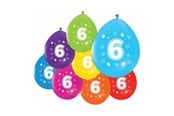 Zabawki - Globos Balloons 2-sided Printed Number 6 8 pcs. - 512006