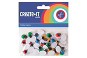Kreatywne gry - Haza Witbaard Colored Wiggle Eyes with Eyelashes 40pcs. - 192342