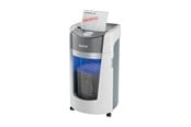Niszczarka dokumentów - Leitz Niszczarka biurowa IQ OptiMax, poziom bezpieczeństwa P5 (mikrościnki), pojemnik 35 l - biała - 83600000