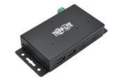 USB hub - Eaton series 4-Port Industrial-Grade USB 3.1 Gen 2 Hub - 10 Gbps 2 USB-C & 2 USB-A 15 kV ESD Immunity Iron Housing USB hub - 4 - Czarny - U460-2A2C-IND